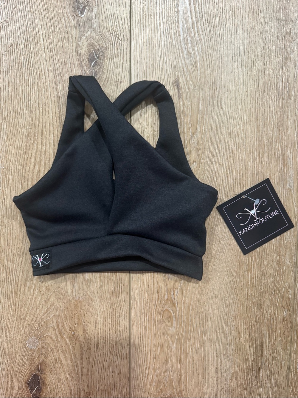 NWT Kandi Kouture Luxe Life Bra Top Black Child Medium CM 5/6 Dancewear